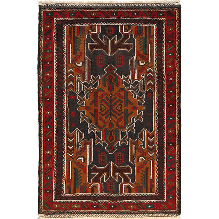 Baluchi Rug Handmade Multi Geometric 3x5 ft