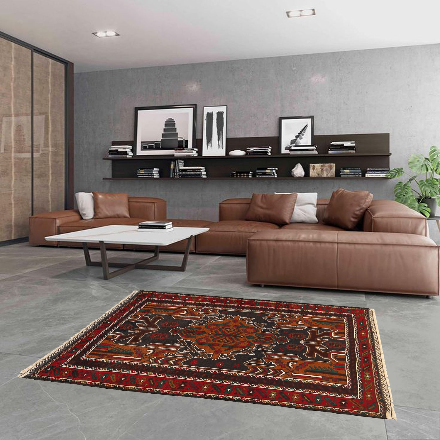 Baluchi Rug Handmade Multi Geometric 3x5 ft