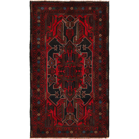 Baluchi Rug Handmade Multi Geometric 3x5 ft