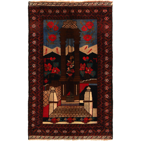 Pictorial Rug Handmade Multi Design