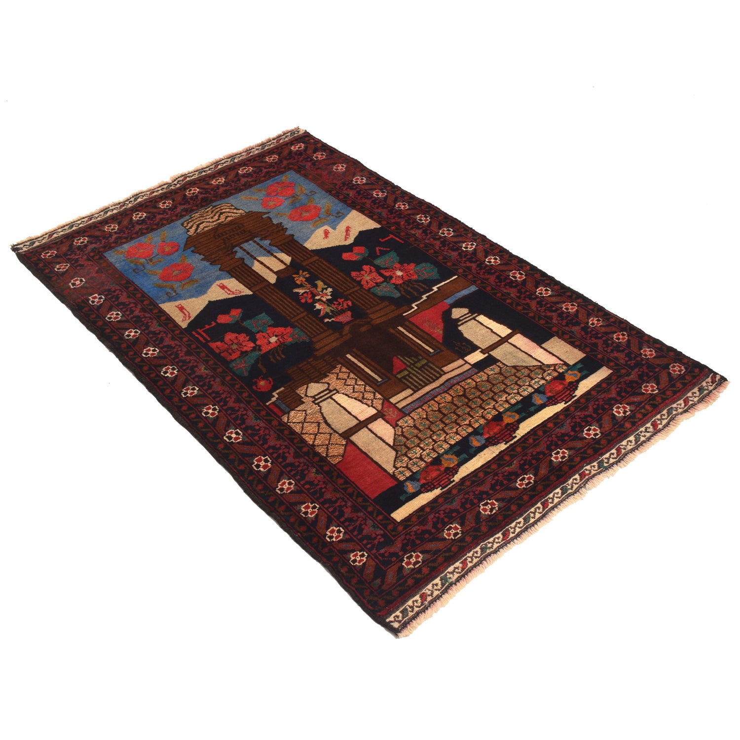 Pictorial Rug Handmade Multi Design
