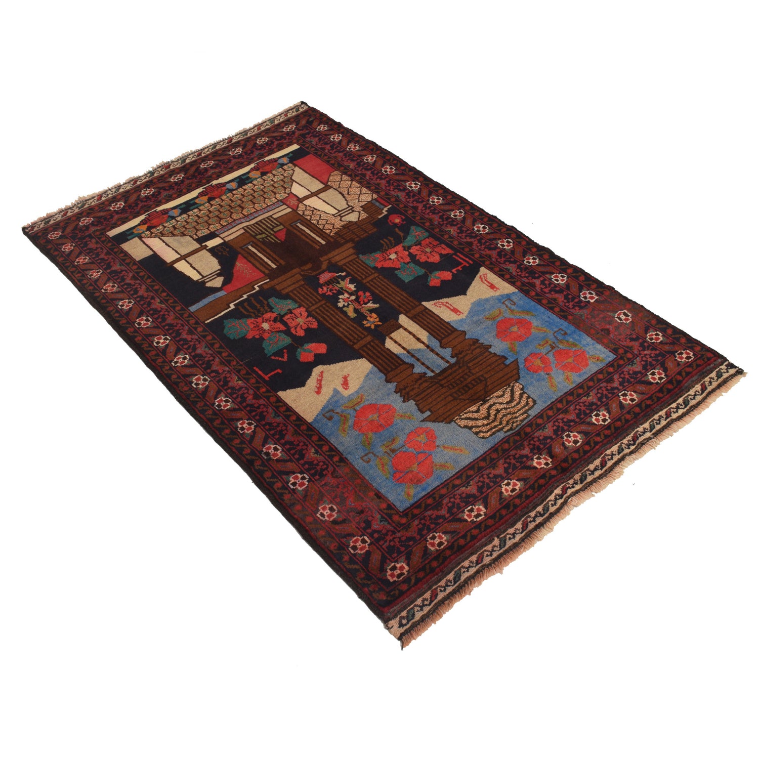Pictorial Rug Handmade Multi Design