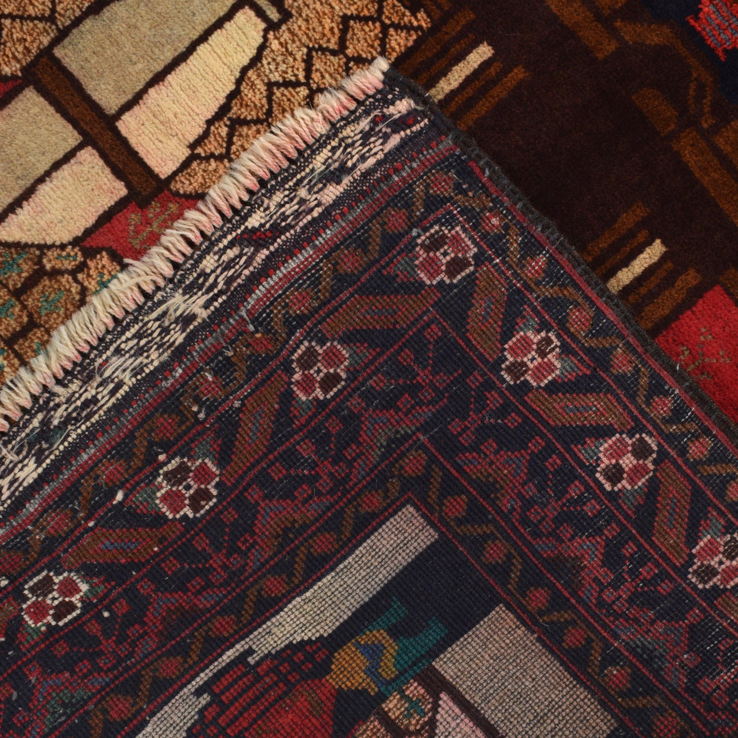 Pictorial Rug Handmade Multi Design