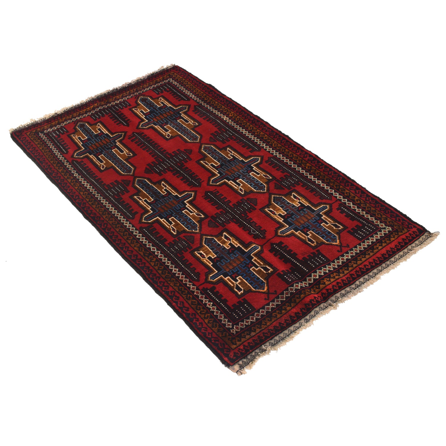 Baluchi Rug Handmade Multi Geometric 3x5 ft