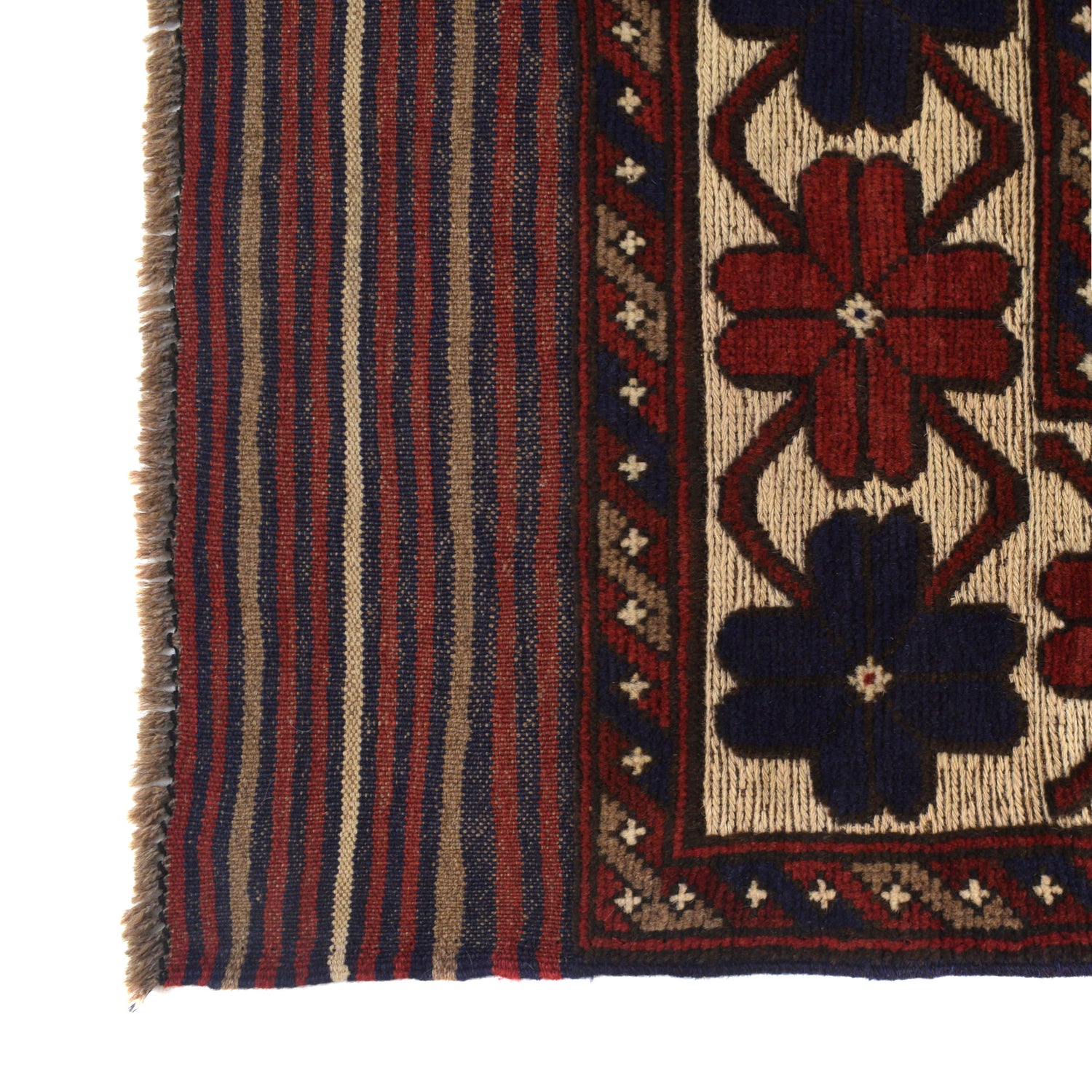 Barjasta Area Rug Handmade Beige Floral 4x6 ft