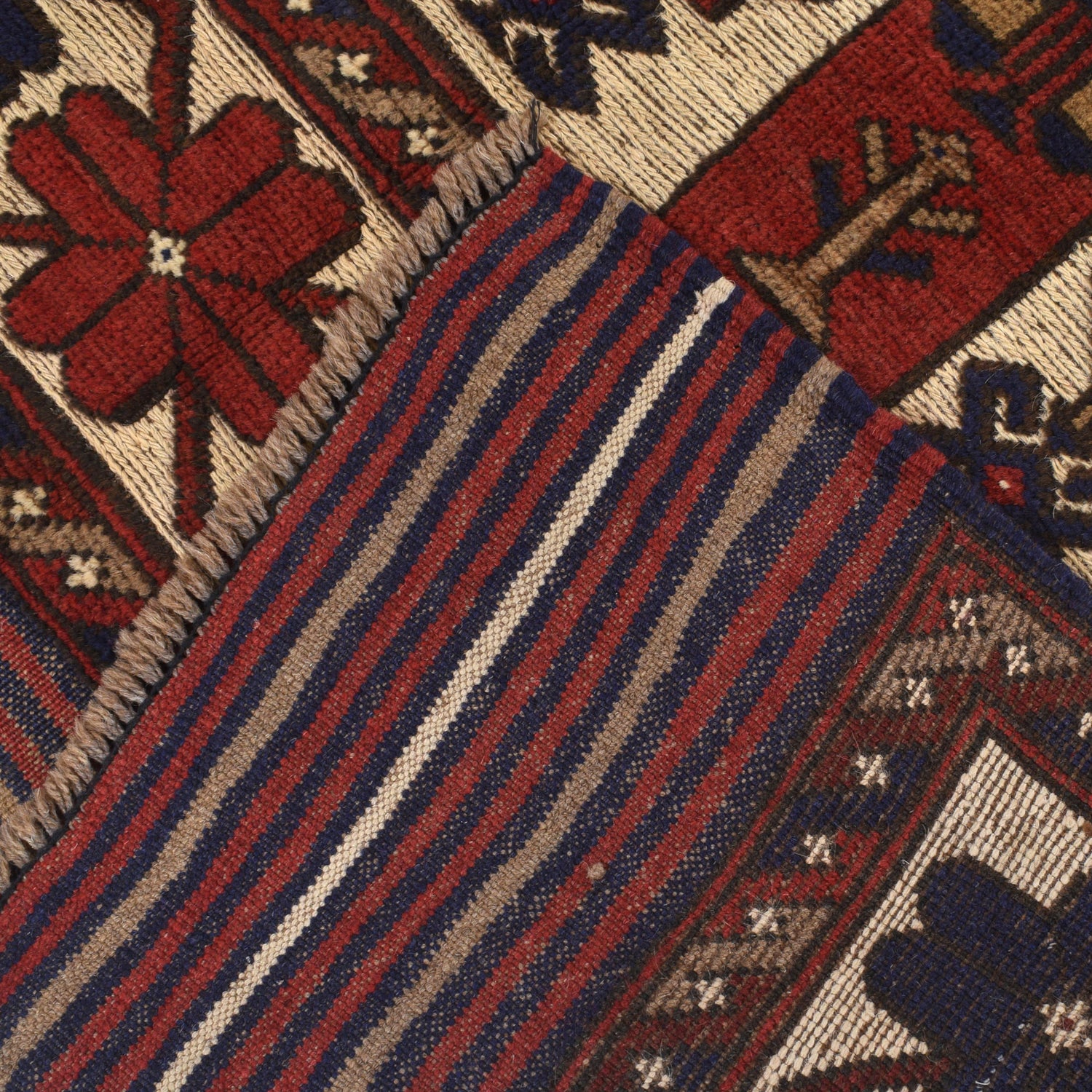 Barjasta Area Rug Handmade Beige Floral 4x6 ft