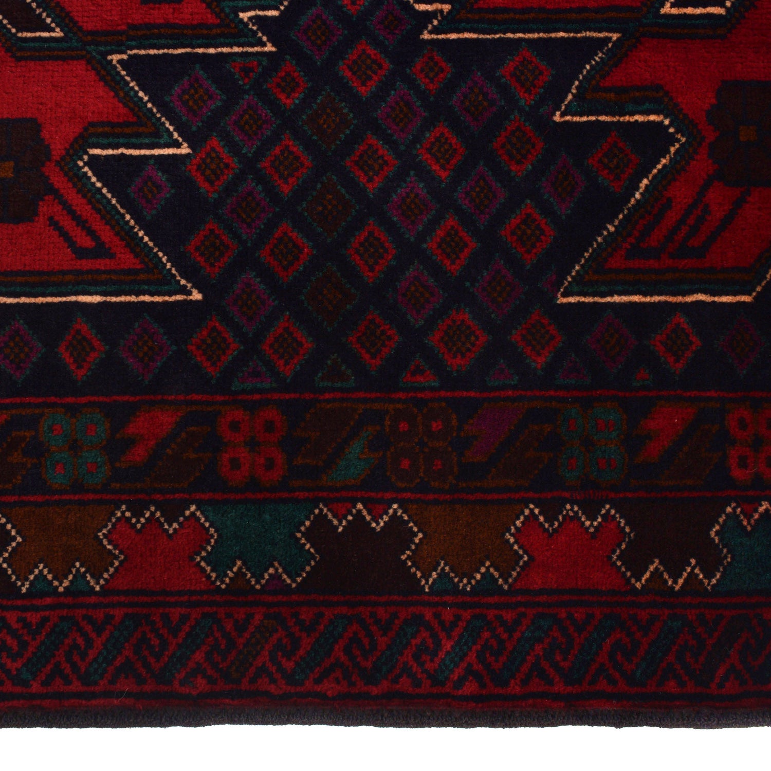 Baluchi Rug Handmade Multi Geometric 3x5 ft