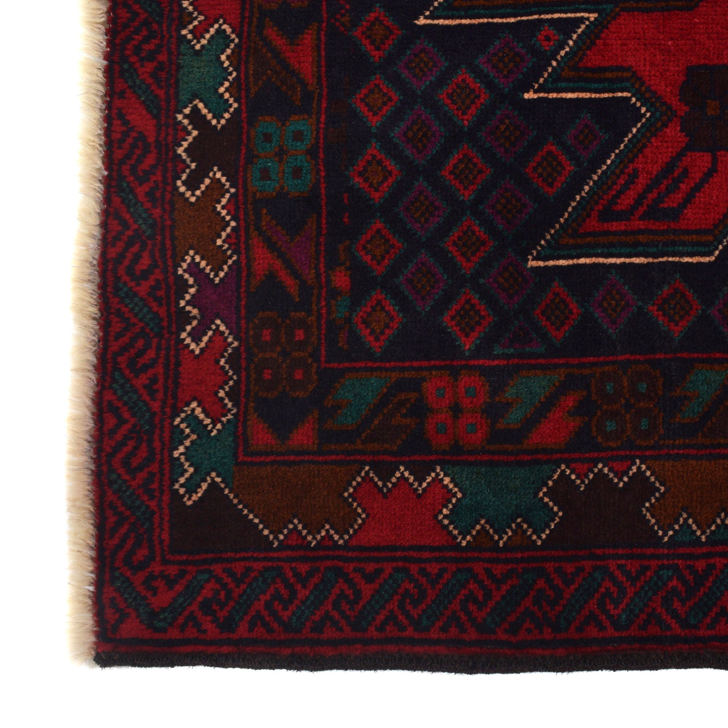 Baluchi Rug Handmade Multi Geometric 3x5 ft
