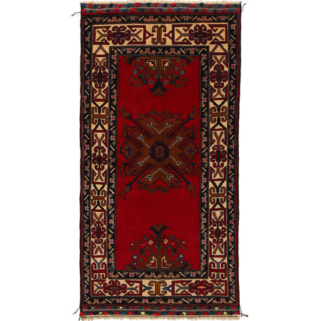 Baluchi Rug Handmade Multi Geometric 3x5 ft