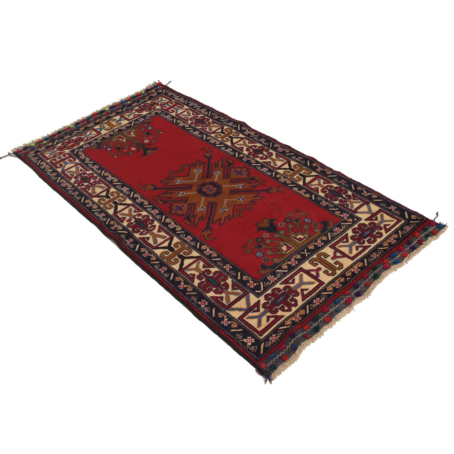 Baluchi Rug Handmade Multi Geometric 3x5 ft