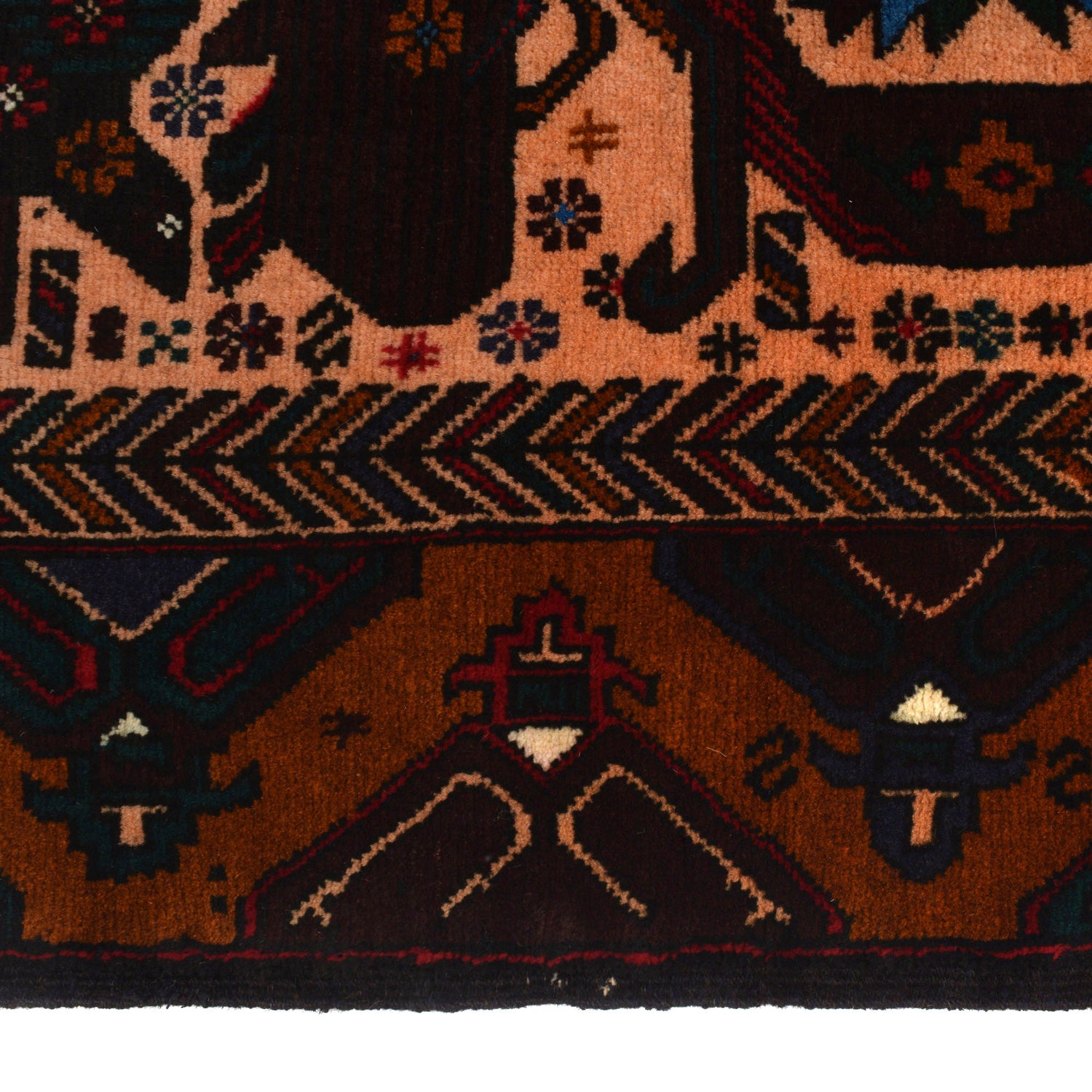 Baluchi Rug Handmade Multi Geometric 3x5 ft