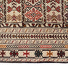 Soumak Kilim Area Rug Handmade White Floral 4x6 ft