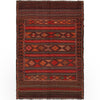 Laghari Kilim Area Rug Handmade Multi Geometric 4x7 ft