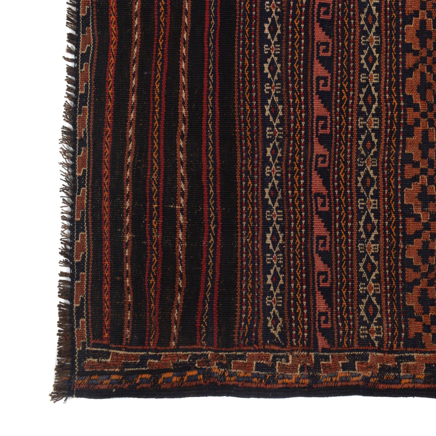 Laghari Kilim Area Rug Handmade Multi Geometric 4x7 ft