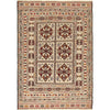 Soumak Kilim Area Rug Handmade White Floral 4x6 ft