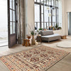 Soumak Kilim Area Rug Handmade White Floral 4x6 ft