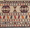 Soumak Kilim Area Rug Handmade White Floral 4x6 ft