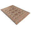 Soumak Kilim Area Rug Handmade White Floral 4x6 ft