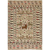 Soumak Kilim Area Rug Handmade White Pictorial 4x6 ft