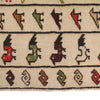 Soumak Kilim Area Rug Handmade White Pictorial 4x6 ft