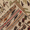 Soumak Kilim Area Rug Handmade White Pictorial 4x6 ft