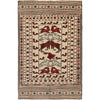 Soumak Kilim Area Rug Handmade White Pictorial 4x6 ft
