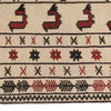 Soumak Kilim Area Rug Handmade White Pictorial 4x6 ft