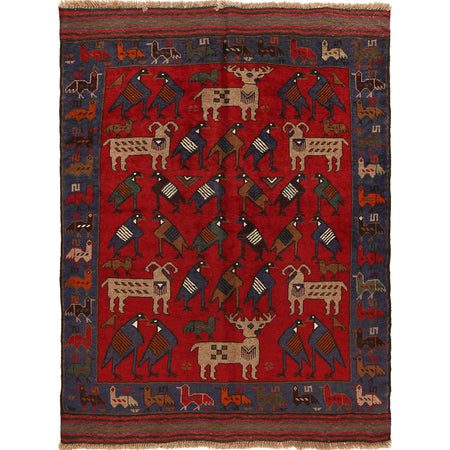 Pictorial Rug Handmade Multi Design