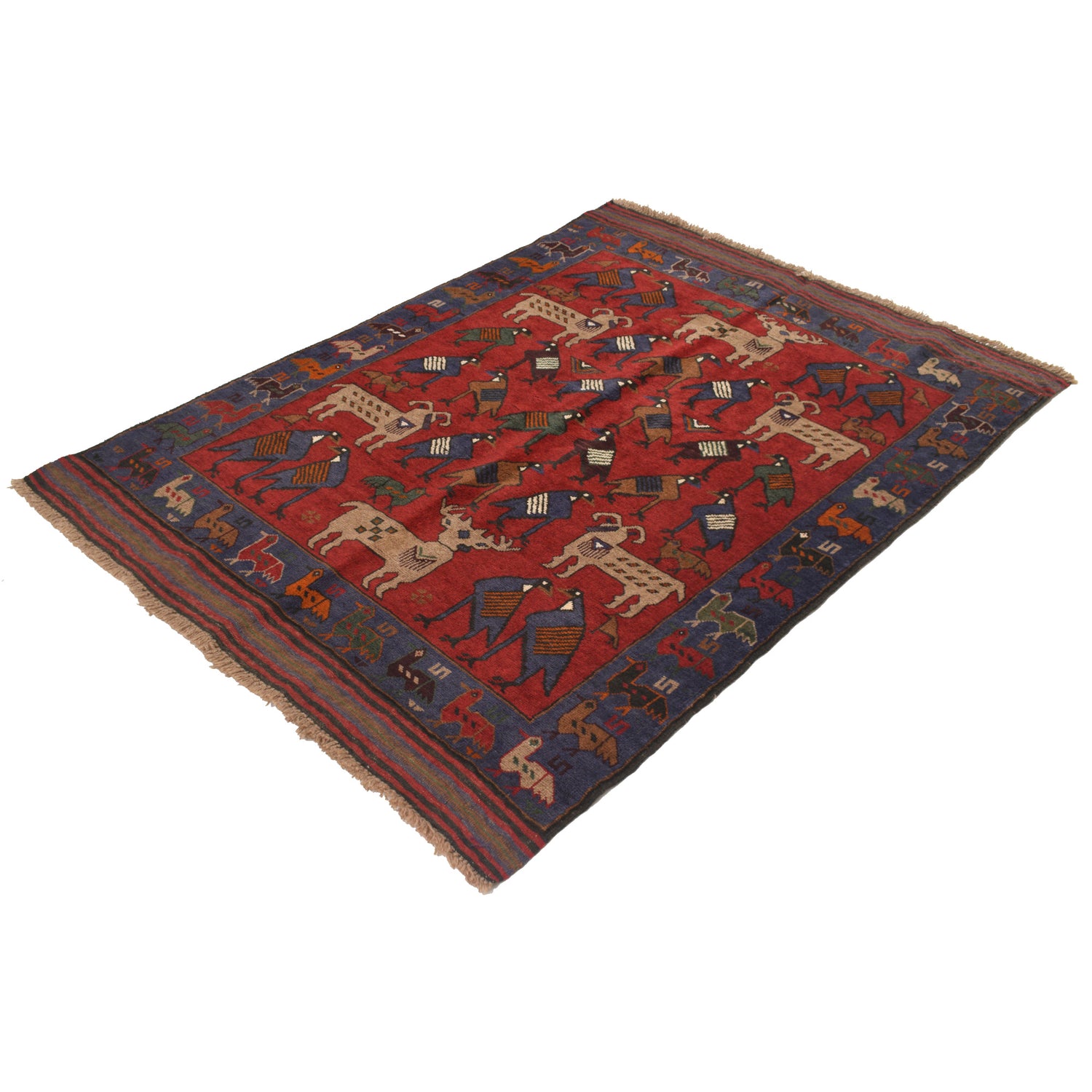 Pictorial Rug Handmade Multi Design