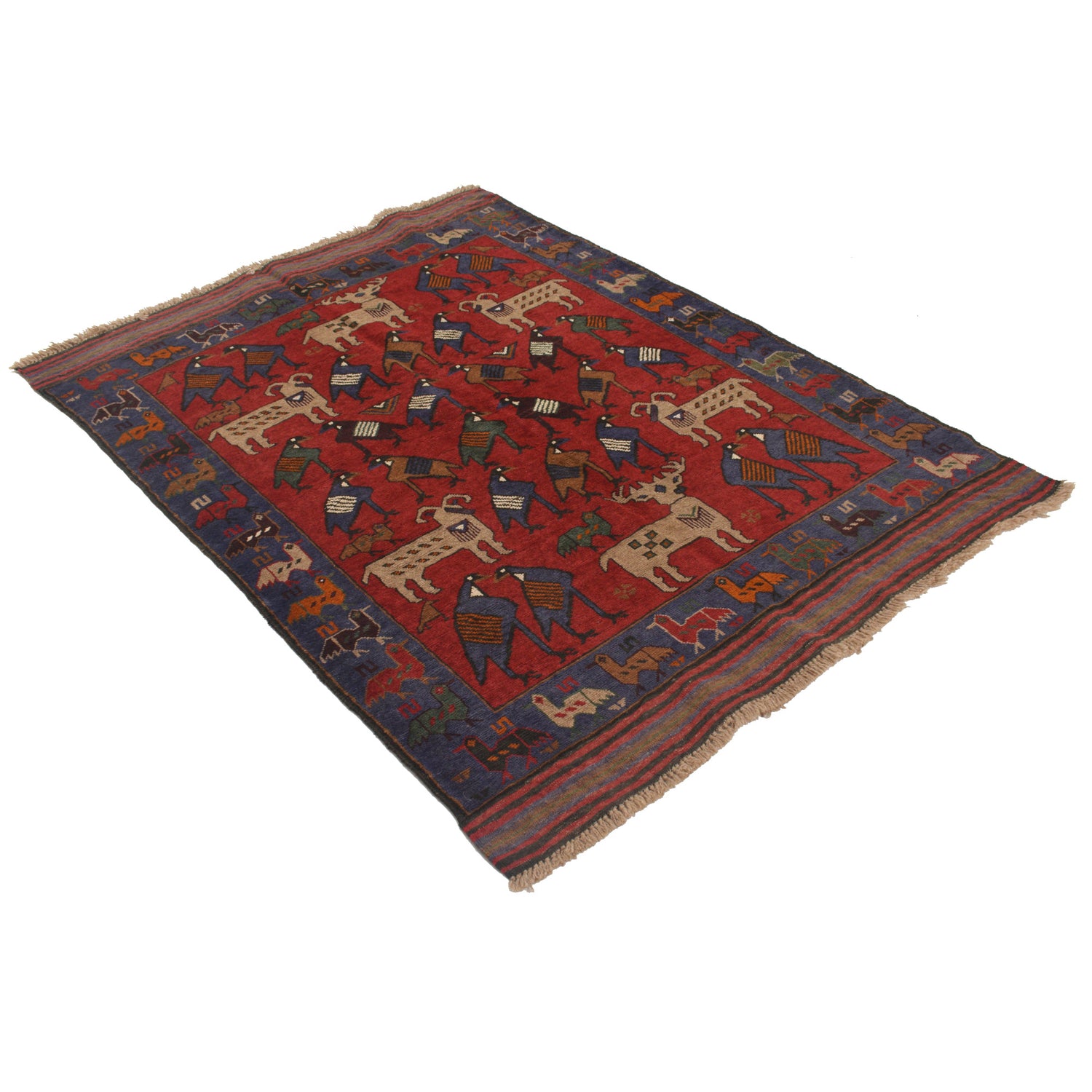 Pictorial Rug Handmade Multi Design
