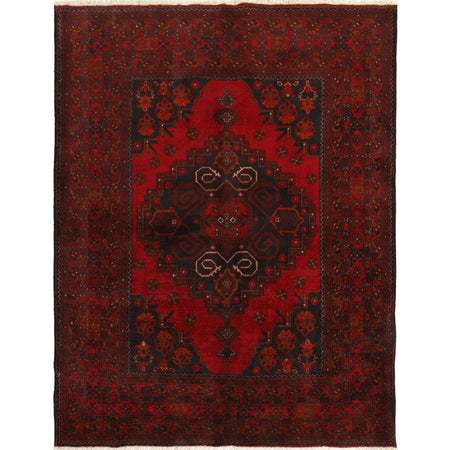 Khal Mohammadi Rug Handmade Red 4x7 ft