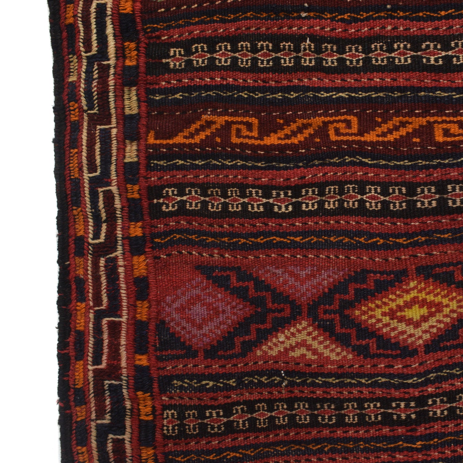 Laghari Kilim Area Rug Handmade Multi Geometric 4x7 ft