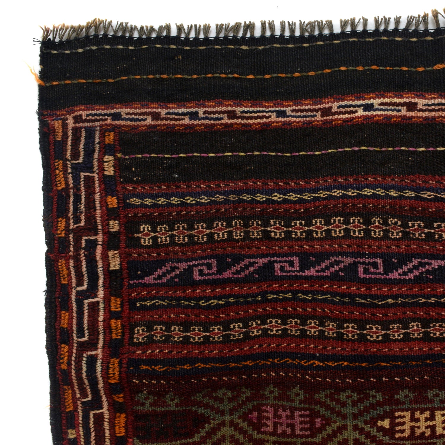 Laghari Kilim Area Rug Handmade Multi Geometric 4x7 ft