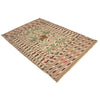 Soumak Kilim Area Rug Handmade White Pictorial 4x6 ft