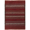 Laghari Kilim Area Rug Handmade Red Geometric 2x4 ft