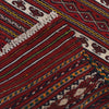 Laghari Kilim Area Rug Handmade Red Geometric 2x4 ft