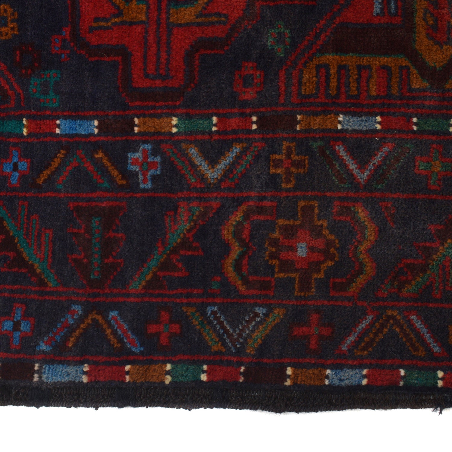 Baluchi Rug Handmade Multi Prayer Design 3x5 ft