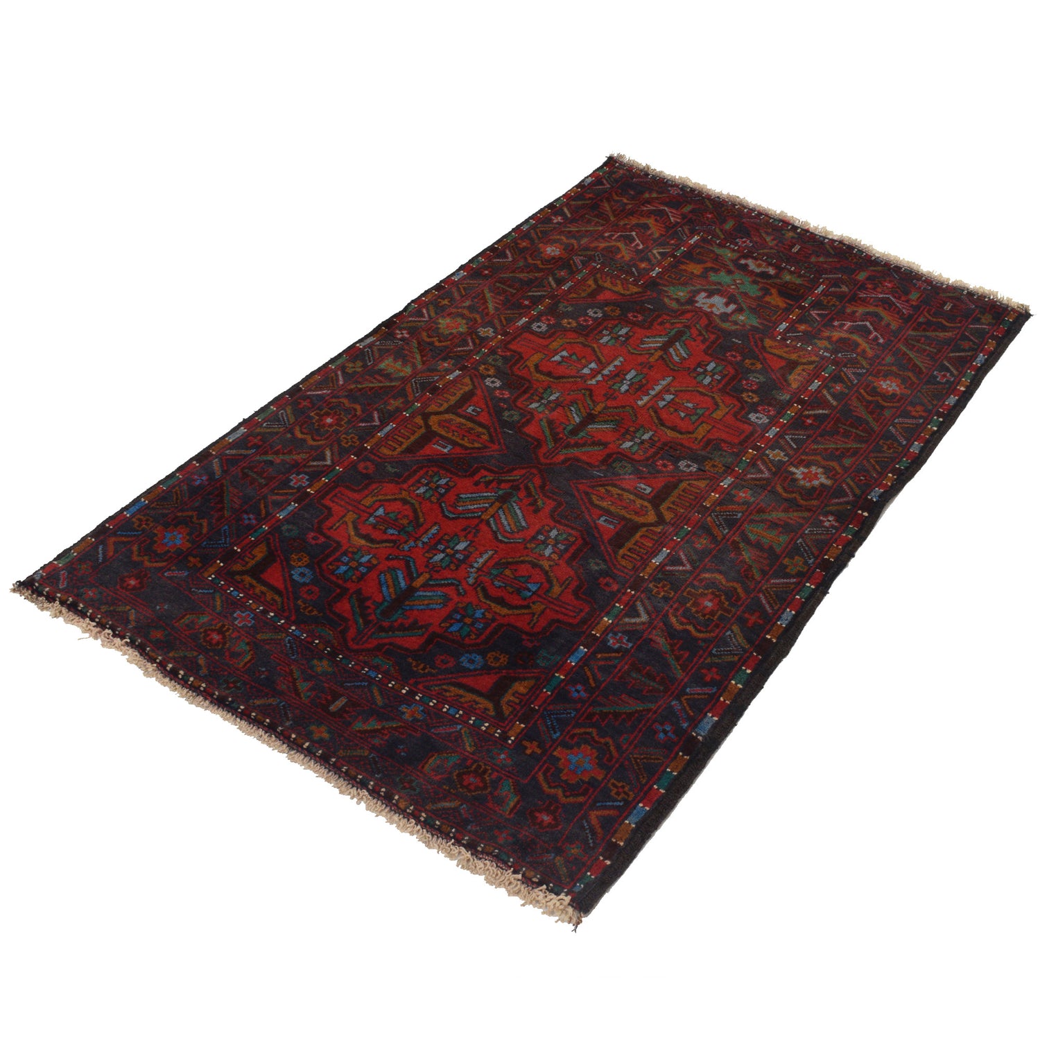 Baluchi Rug Handmade Multi Prayer Design 3x5 ft