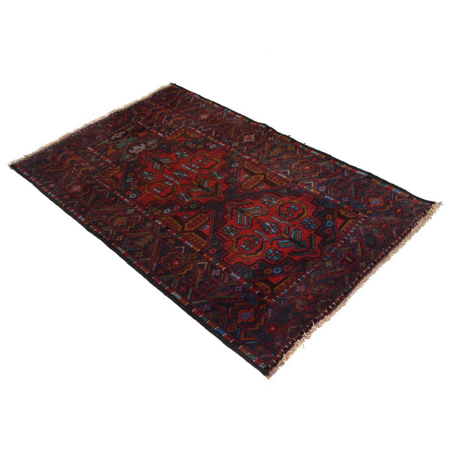 Baluchi Rug Handmade Multi Prayer Design 3x5 ft