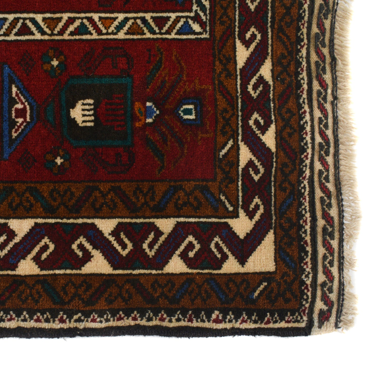 Baluchi Rug Handmade Red Prayer Design 3x5 ft