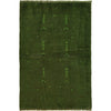 Overdyed Area Rug Handmade Green Geometric 3x5 ft