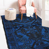 Overdyed Area Rug Handmade Blue Geometric 2x4 ft