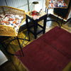 Overdyed Area Rug Handmade Purple Geometric 2x4 ft