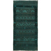 Overdyed Area Rug Handmade Green Geometric 3x5 ft