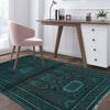 Overdyed Area Rug Handmade Blue Geometric 3x5 ft