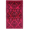 Overdyed Area Rug Handmade Pink Geometric 3x5 ft