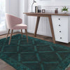 Overdyed Area Rug Handmade Blue Geometric 2x4 ft