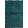Overdyed Area Rug Handmade Blue Geometric 2x4 ft