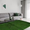 Overdyed Area Rug Handmade Green Geometric 2x4 ft