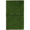 Overdyed Area Rug Handmade Green Geometric 3x5 ft
